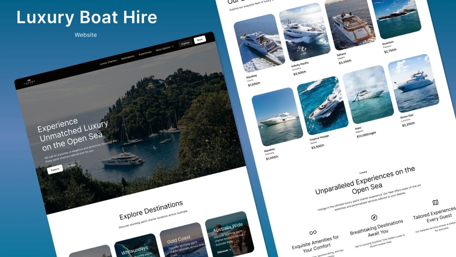 Luxury Boat Hire — Web Design Case Study